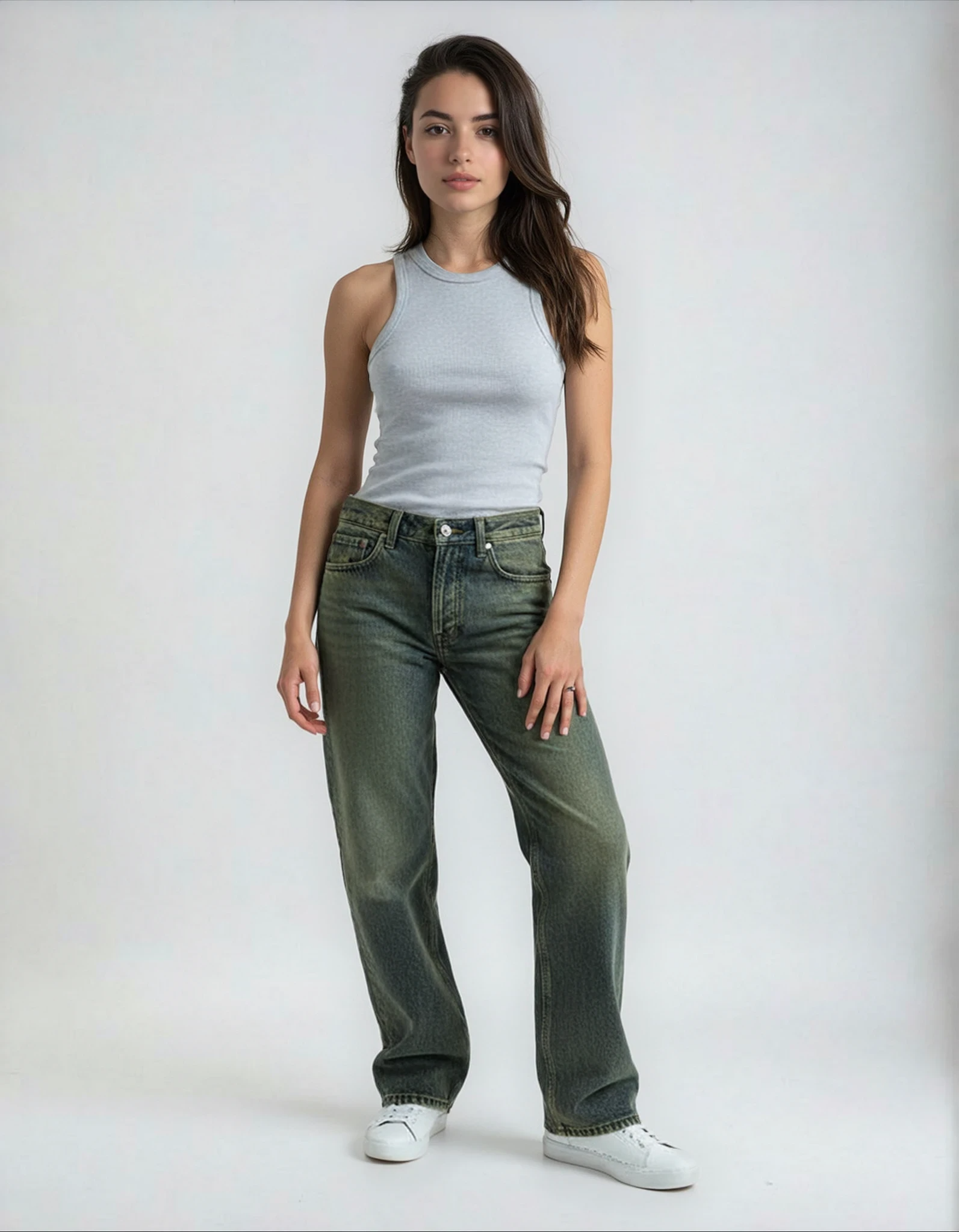 Blue Faded Burn Storm Loose Jeans