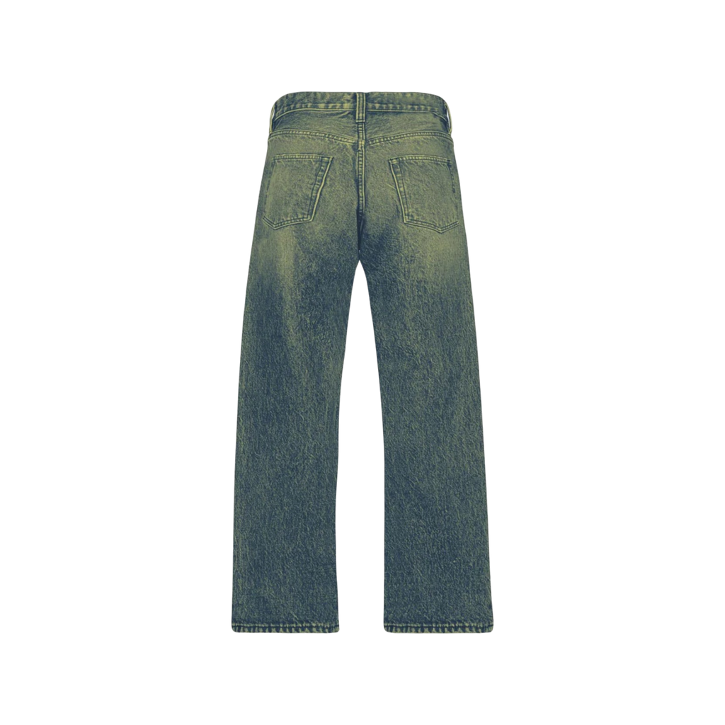 Blue Faded Burn Storm Loose Jeans