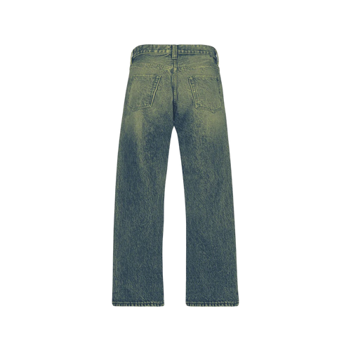 Blue Faded Burn Storm Loose Jeans