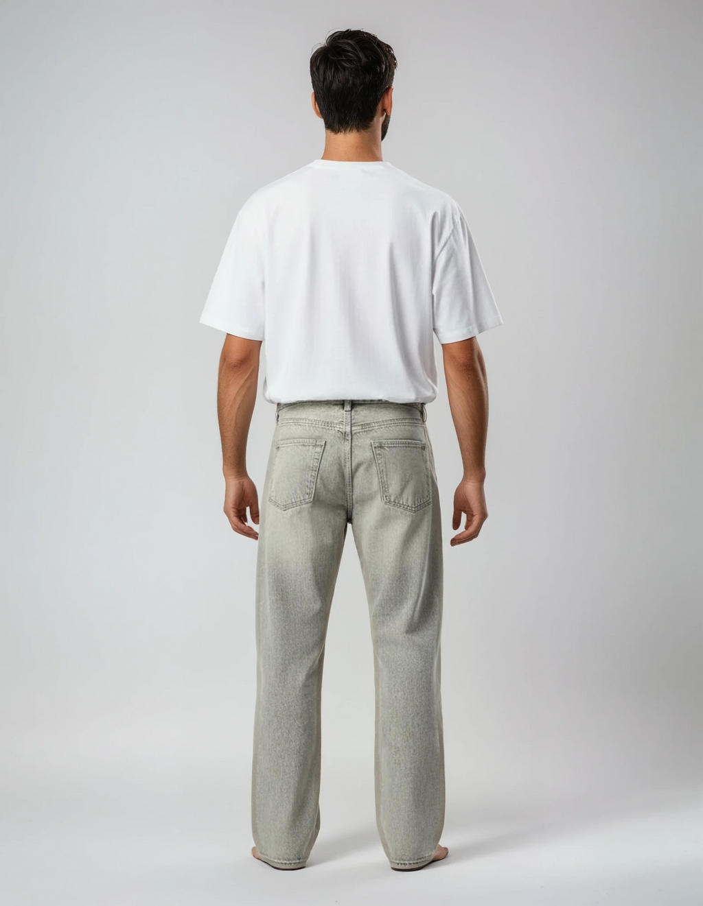 Faded Mid Grey Loose Jeans