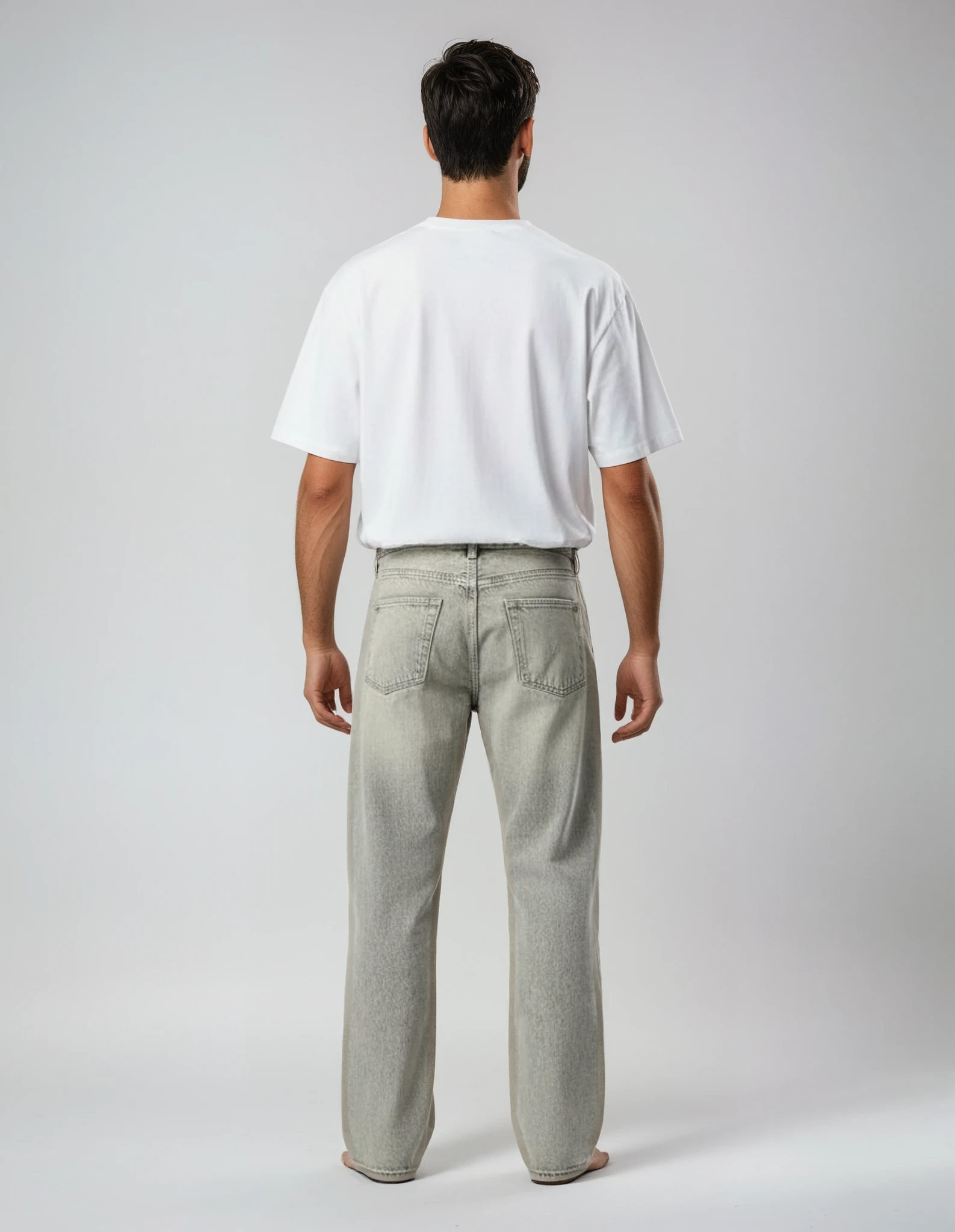 Faded Mid Grey Loose Jeans