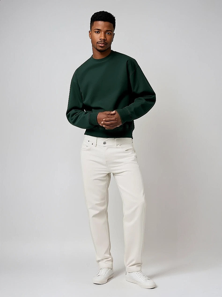 Oversized Crewneck Sweater - Wildgrün