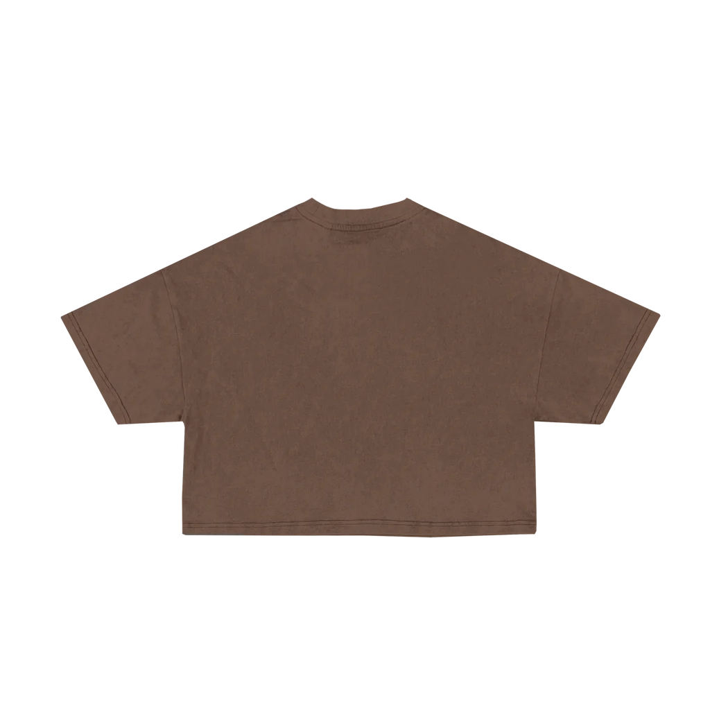 Heavy Weight Cropped T-Shirt - Braun Back