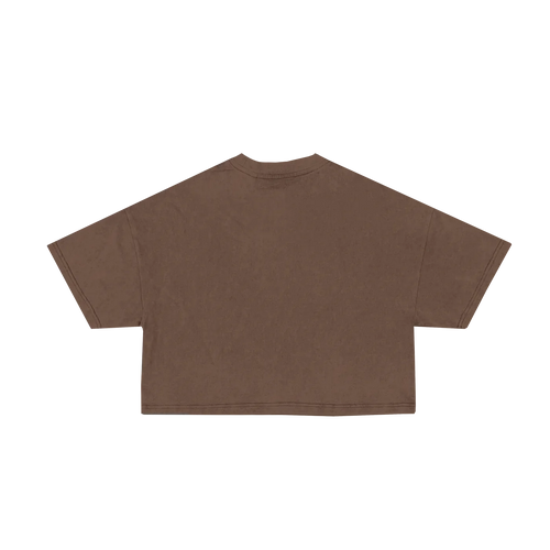 Heavy Weight Cropped T-Shirt - Braun Back