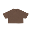 Heavy Weight Cropped T-Shirt - Braun Front