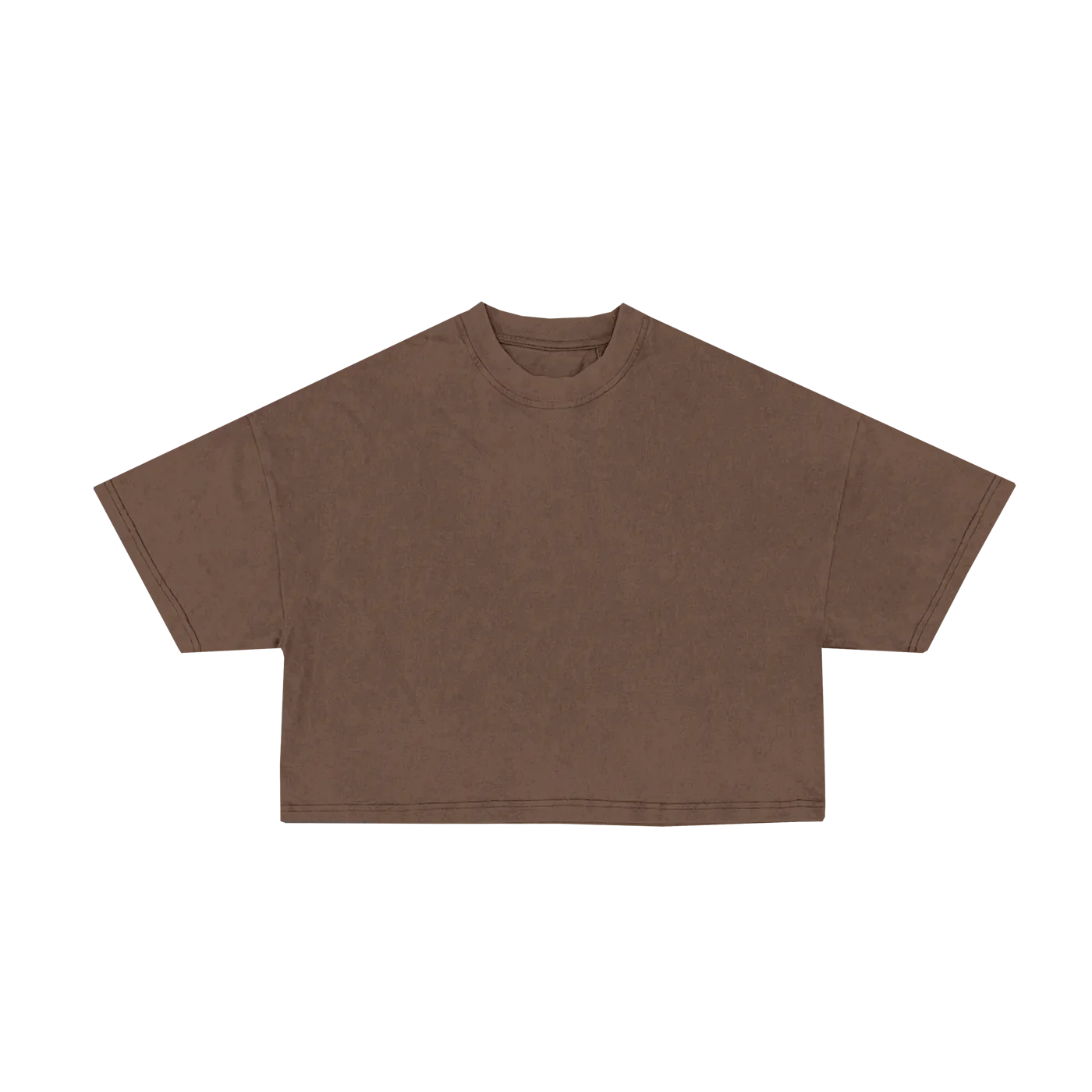 Heavy Weight Cropped T-Shirt - Braun Front