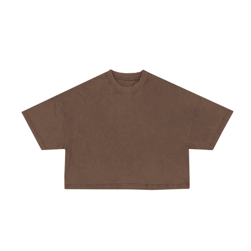 Heavy Weight Cropped T-Shirt - Braun Front