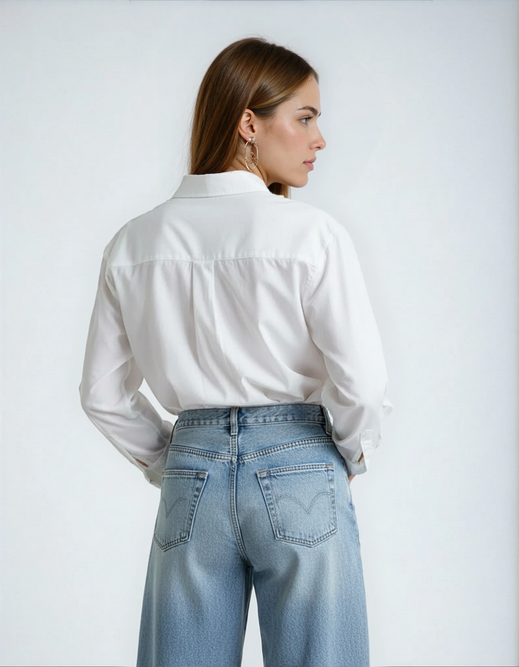 Faded Mid Blue Loose Jeans