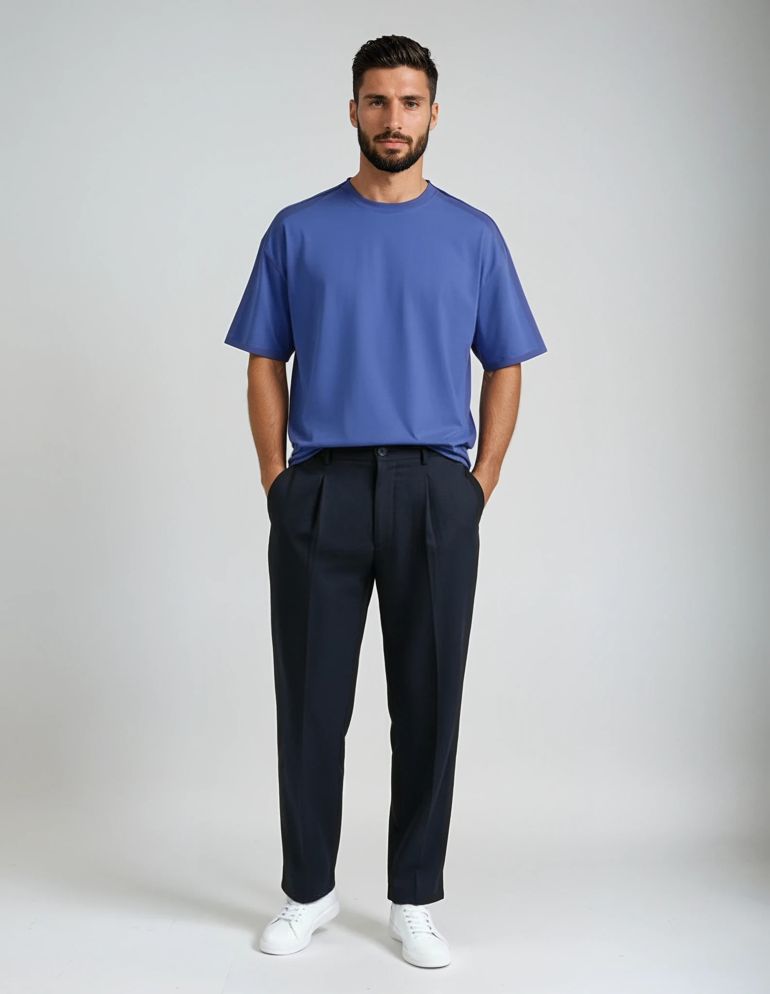 Heavy Weight Tshirt Luxury - Kobalt blau