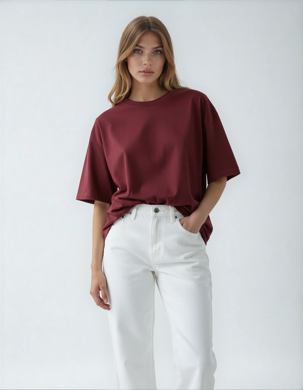 Heavy Weight T-Shirt Luxury - Burgundy