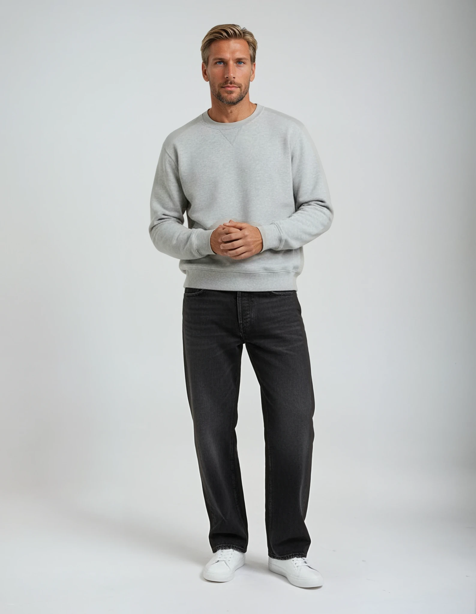 Faded Mid Black Loose Jeans
