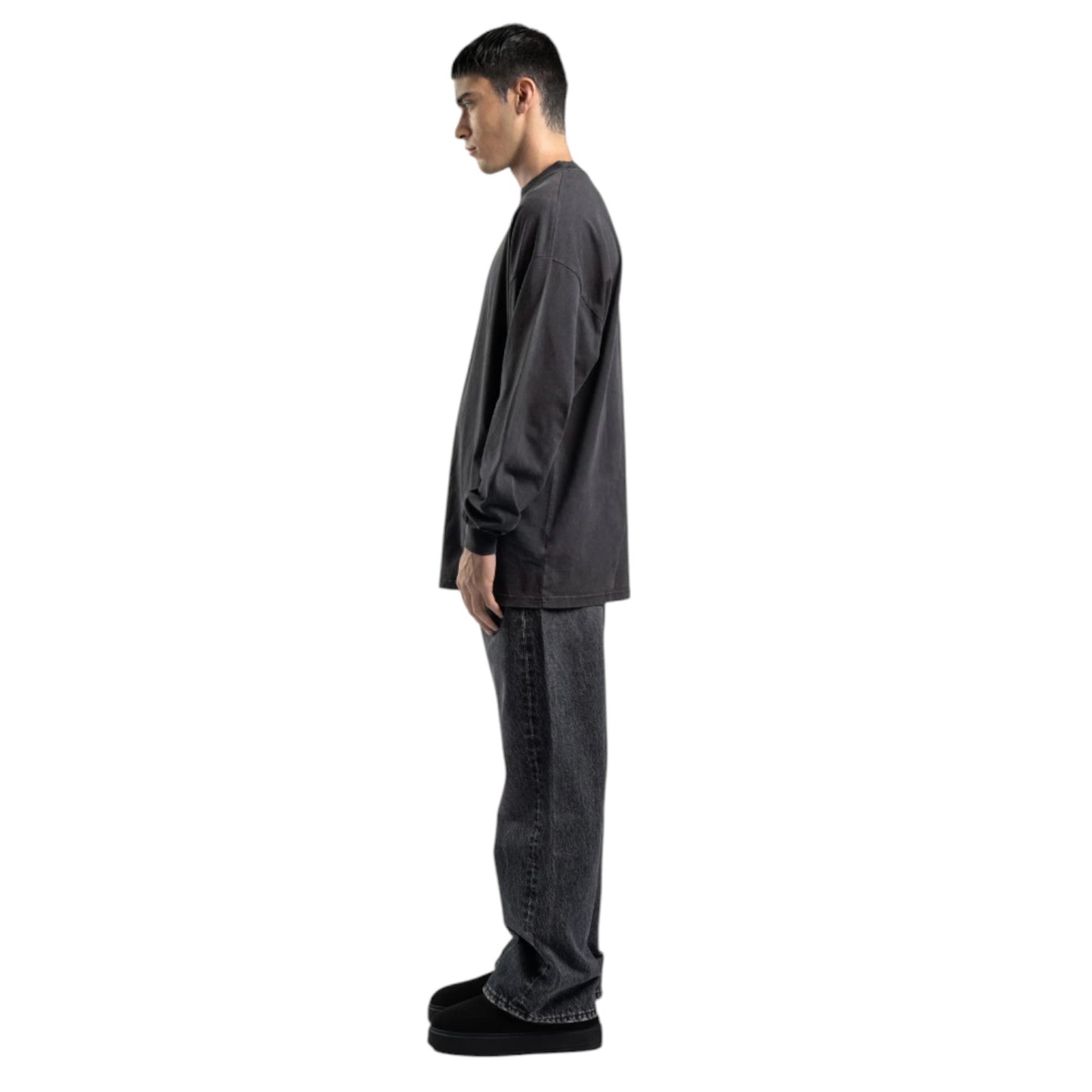 Faded Mid Black Loose Jeans