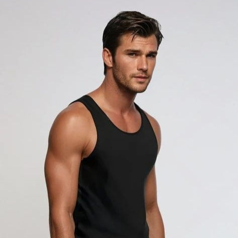 Tanktop Slim Ribbed - Schwarz